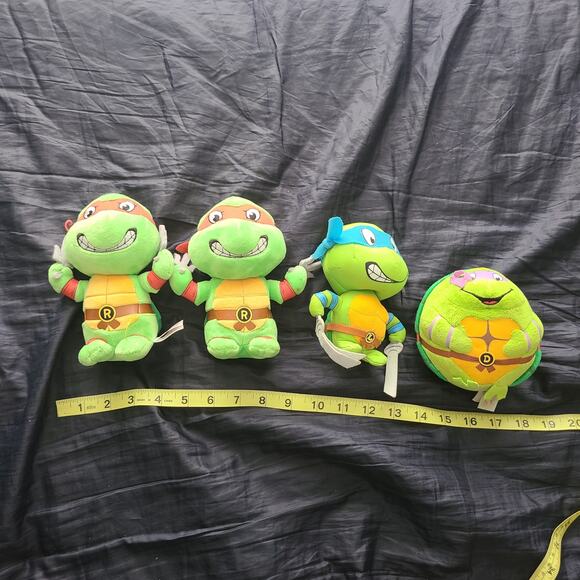 TMNT mixed Lot (4) Teenage Mutant Ninja Turtles Plush Ty EUC 7” - Picture 1 of 2
